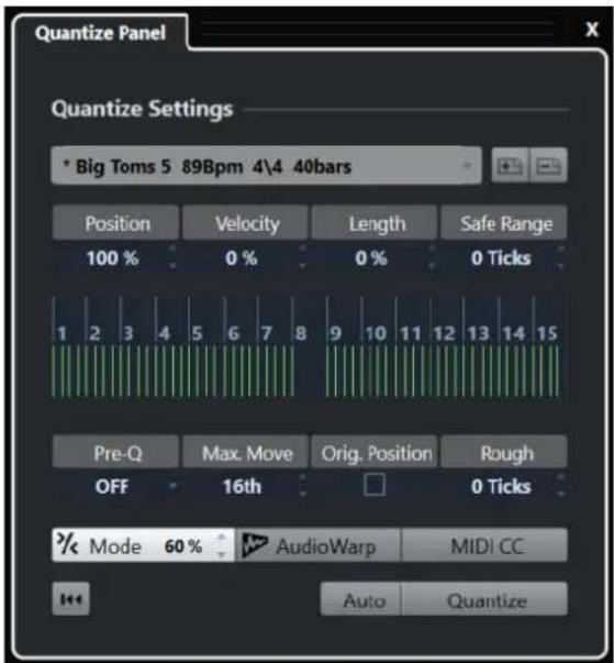 STEINBERG Cubase Pro 11 - Options de quantification sur un groove - 1