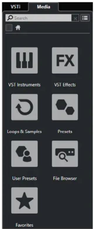 STEINBERG Cubase Pro 11 - Rack de Media dans la zone droite - 1