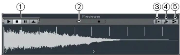 STEINBERG Cubase Pro 11 - Pré-écoute de fichiers audio - 1