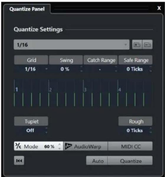 STEINBERG Cubase Pro 11 - Panneau de quantification - 1