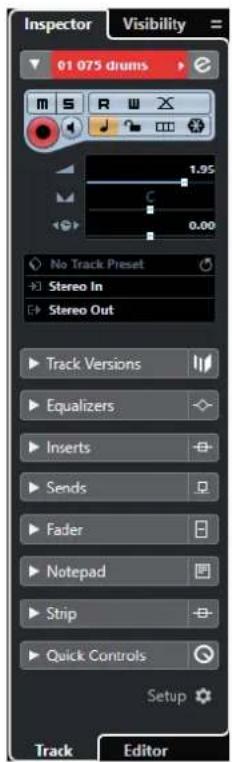 STEINBERG Cubase Pro 11 - Zone gauche - 1
