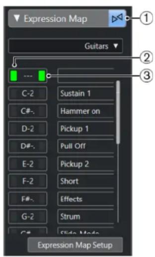 STEINBERG Cubase Pro 11 - Les Expression Maps dans la fenêtre Projet - 1