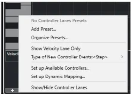 STEINBERG Cubase Pro 11 - Menu Configuration des pistes de contrôleur - 1