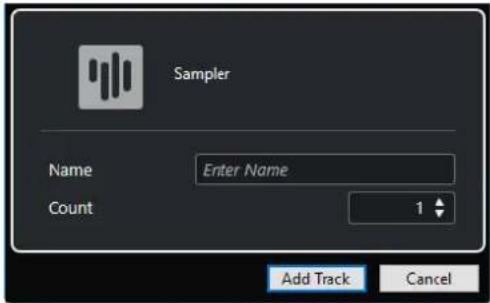 STEINBERG Cubase Pro 11 - Boîte de dialogue Ajouter une piste - Échantillonneur - 2