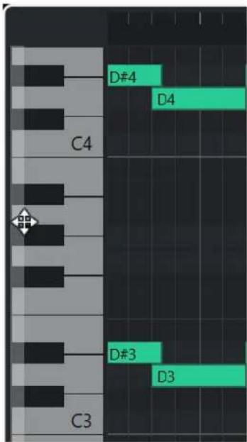 STEINBERG Cubase Pro 11 - Représentation du clavier de piano - 1