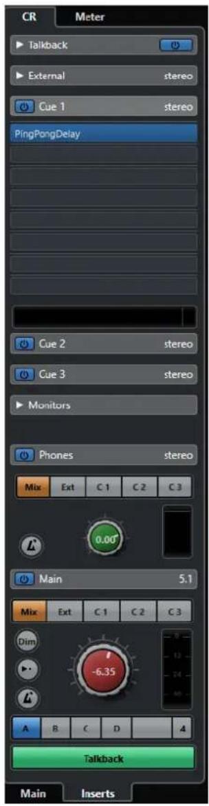 STEINBERG Cubase Pro 11 - Control Room - Onglet Inserts - 1