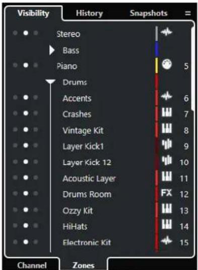STEINBERG Cubase Pro 11 - Zones de la MixConsole - 1