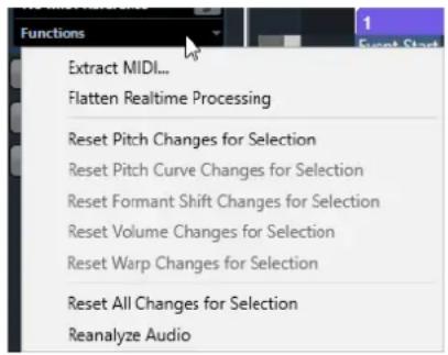 STEINBERG Cubase Pro 11 - Menu Fonctions - 1