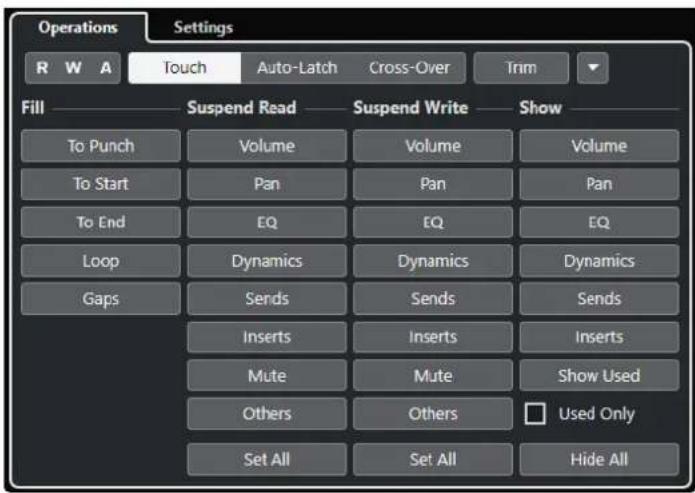 STEINBERG Cubase Pro 11 - Onglet Operations - 1