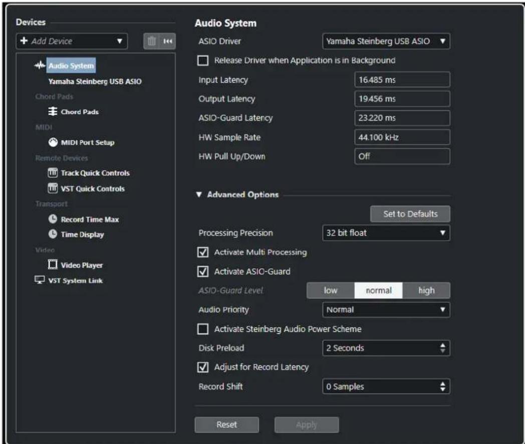 STEINBERG Cubase Pro 11 - Boîte de dialogue Configuration du studio - 1