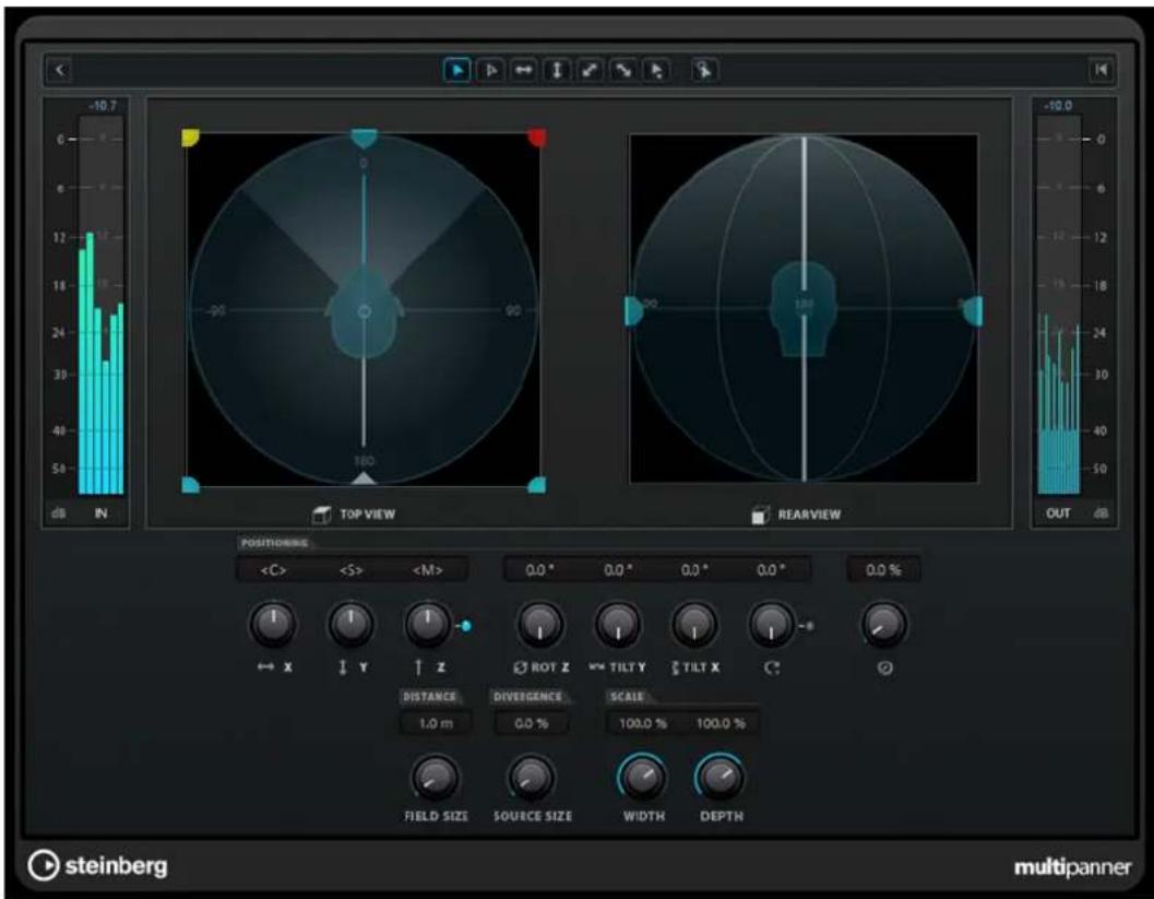 STEINBERG Cubase Pro 11 - Interface du plug-in VST MultiPanner en mode Ambisonics - 1