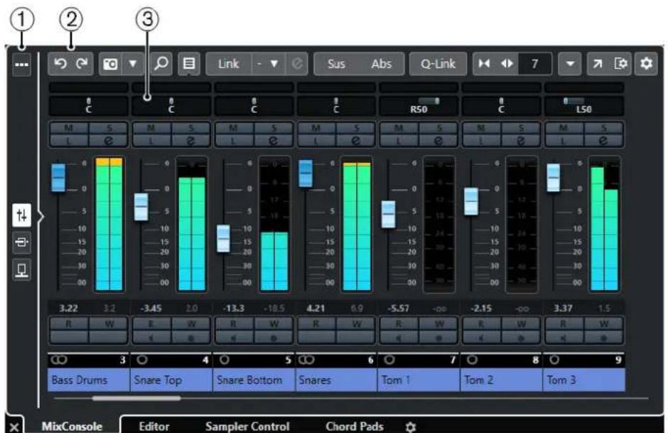 STEINBERG Cubase Pro 11 - MixConsole de la zone inférieure - 1