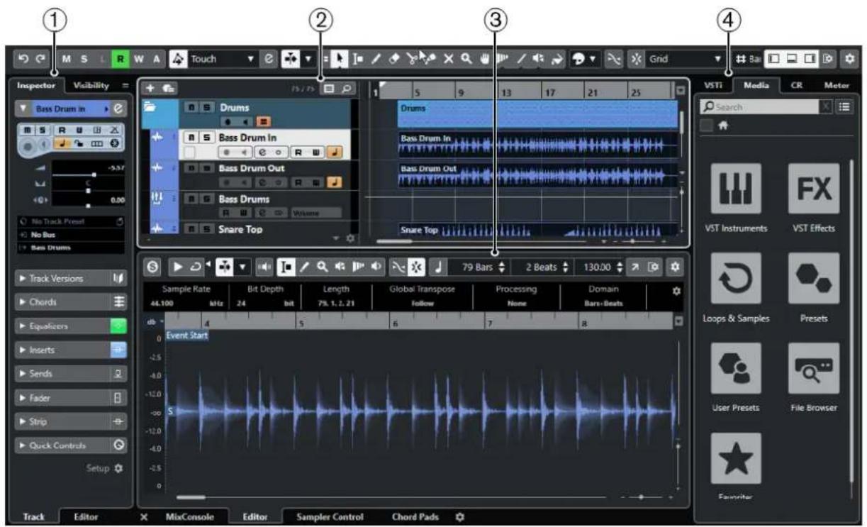 STEINBERG Cubase Pro 11 - Fenêtre Projet - 1