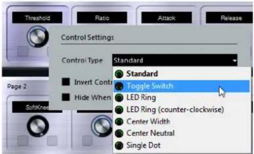 STEINBERG Cubase Pro 11 - Configuration des types de contrôle pour les potentiometres - 1