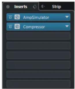 STEINBERG Cubase Pro 11 - Paramètres de voie - Inserts de voie - 1