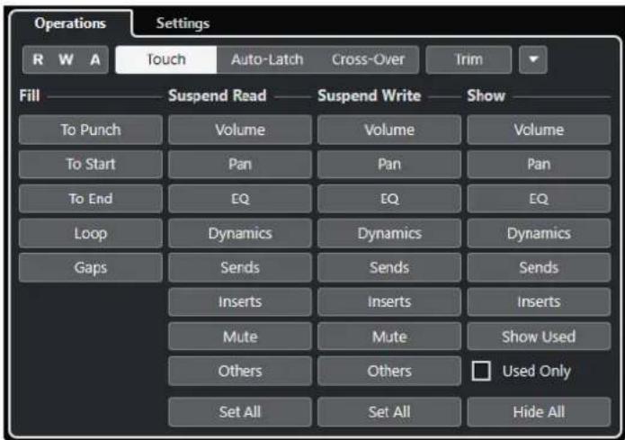 STEINBERG Cubase Pro 11 - Panneau d'automatisation - 1