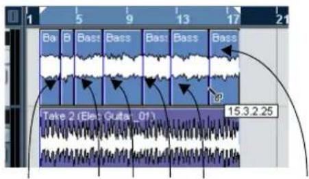 STEINBERG Nuendo 4 - Splitting with "Snap" off - 3