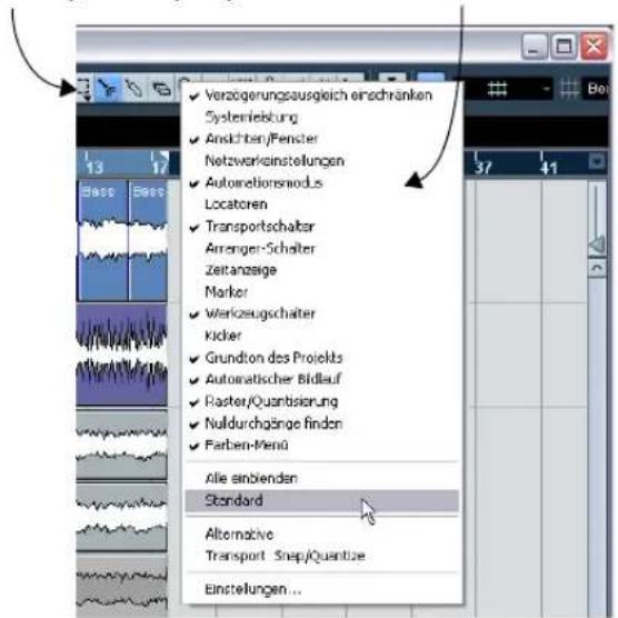 STEINBERG Nuendo 4 - Trennen mit eingeschalteter Rasterfunktion - 2