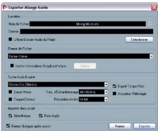 STEINBERG Nuendo 4 - Exporter le mix - 3
