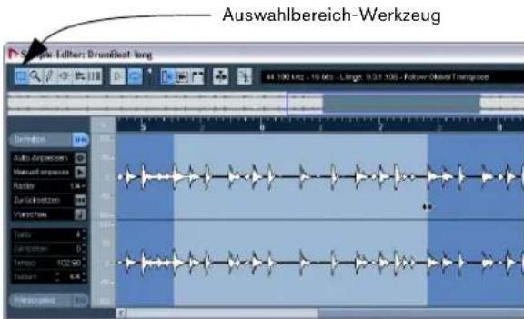 STEINBERG Nuendo 4 - Beispiel 4: Schlagzeug-Loop aus Auswahlbereich - 2