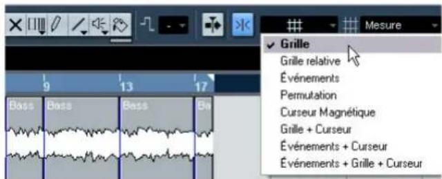 STEINBERG Nuendo 4 - Scinder avec le "Calage" activé - 3