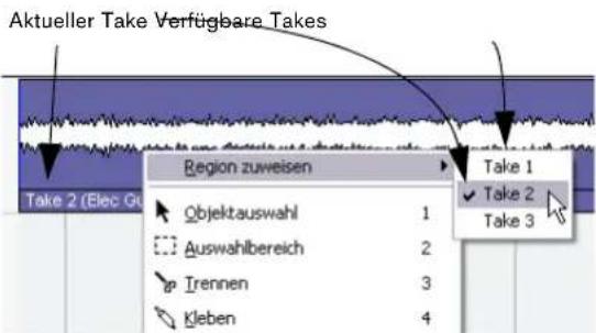 STEINBERG Nuendo 4 - Auswahlen Unterschiedlicher Takes - 1