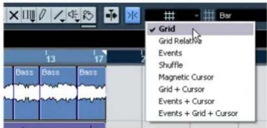 STEINBERG Nuendo 4 - Splitting with "Snap" on - 3