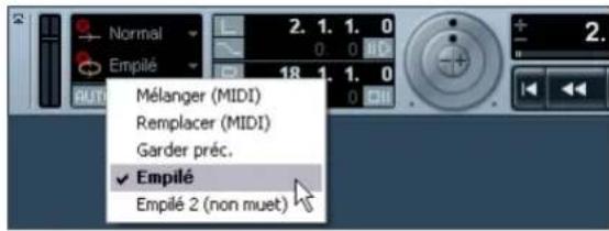 STEINBERG Nuendo 4 - Enregistrement audio en mode Empilé - 1