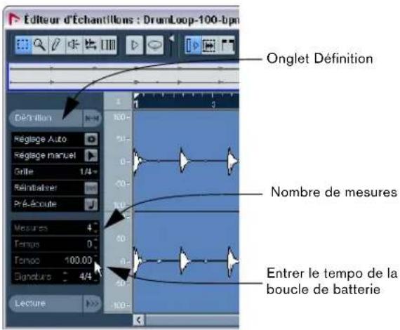 STEINBERG Nuendo 4 - Exemple 1: Boucle de batterie, tempo connu - 4