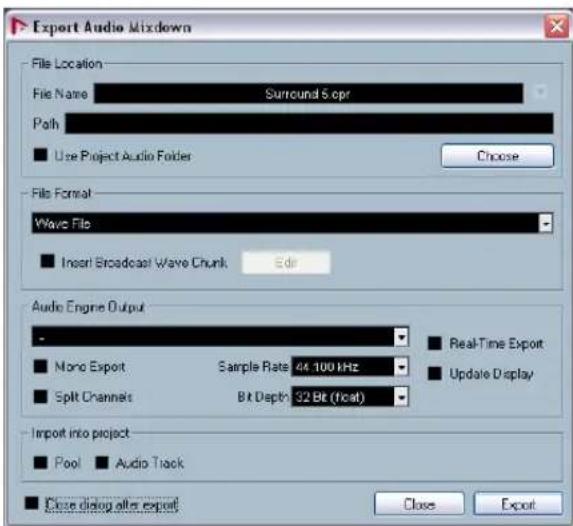 STEINBERG Nuendo 4 - Exporting a surround file - 4