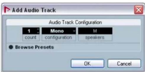 STEINBERG Nuendo 4 - Adding a mono track - 1