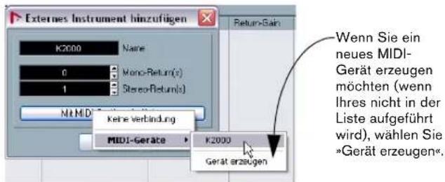 STEINBERG Nuendo 4 - Einrichten der VST-Verbindungen für externe Instrumente - 2