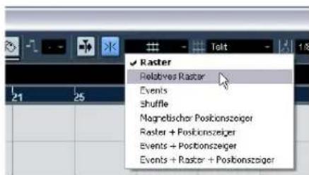 STEINBERG Nuendo 4 - Trennen mit eingeschalteter Rasterfunktion - 3