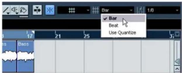 STEINBERG Nuendo 4 - Splitting with "Snap" on - 4