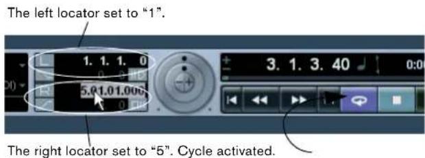 STEINBERG Nuendo 4 - Cycle playback - 1