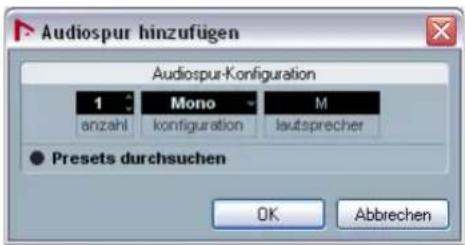 STEINBERG Nuendo 4 - Hinzufugen einer Monospur - 1