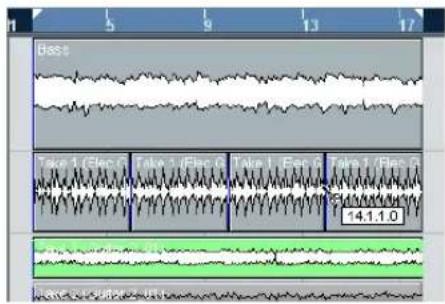 STEINBERG Nuendo 4 - Scinder avec le "Calage" activé - 5