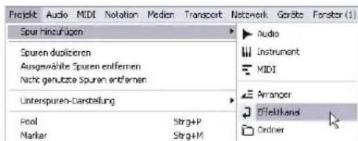 STEINBERG Nuendo 4 - Arbeiten mit Effektkanalspuren - 1