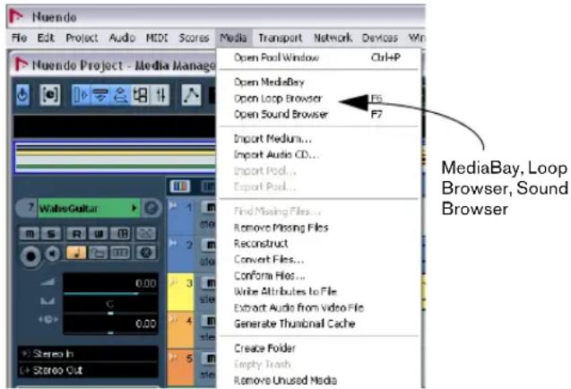 STEINBERG Nuendo 4 - MediaBay, Loop Browser and Sound Browser - 1
