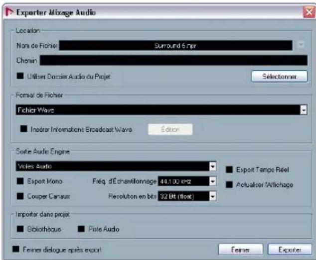 STEINBERG Nuendo 4 - Exporter un fichier Surround - 3