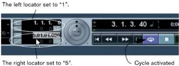 STEINBERG Nuendo 4 - Cycle playback - 1