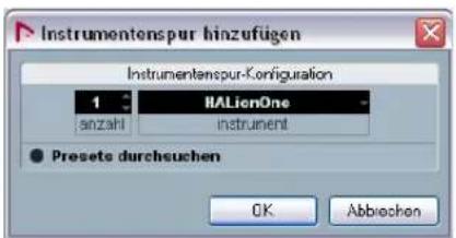 STEINBERG Nuendo 4 - Einfugen einer Instrumentenspur - 3