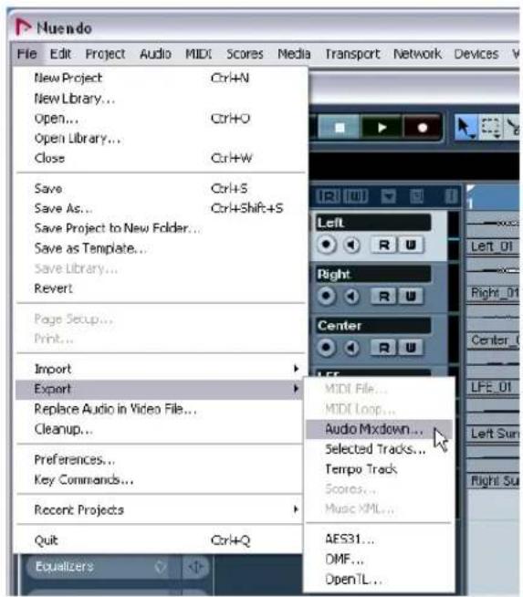 STEINBERG Nuendo 4 - Exporting a surround file - 3