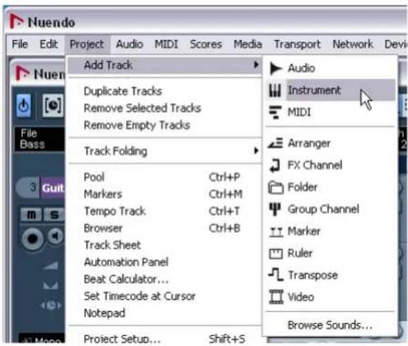 STEINBERG Nuendo 4 - Creating an Instrument Track - 2