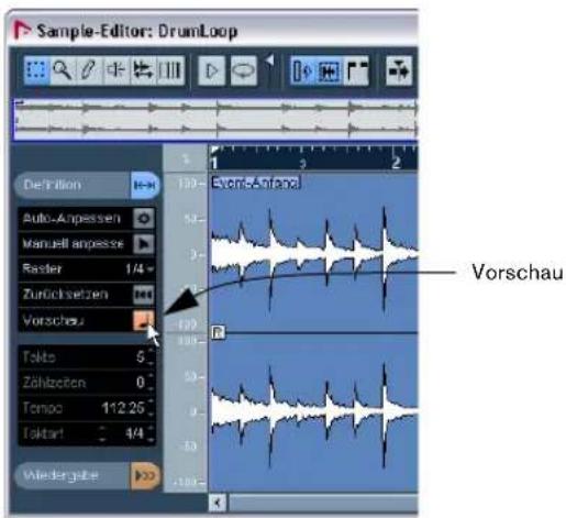 STEINBERG Nuendo 4 - Beispiel 3: Schlagzeug-Loop, manuelle Anpassung - 1