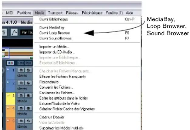 STEINBERG Nuendo 4 - MediaBay, Loop Browser et Sound Browser - 1