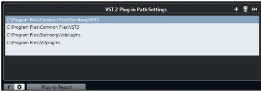 STEINBERG Nuendo 11 - Paramètres de l'emplacement des plug-ins VST 2 - 1