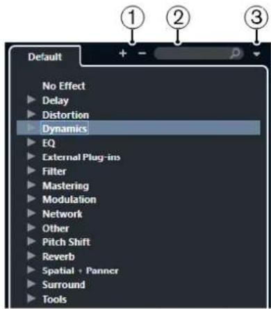 STEINBERG Nuendo 11 - Sélecteur d'effets VST - 1