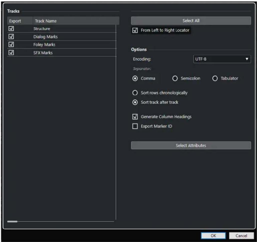 STEINBERG Nuendo 11 - Options d'exportation - 1