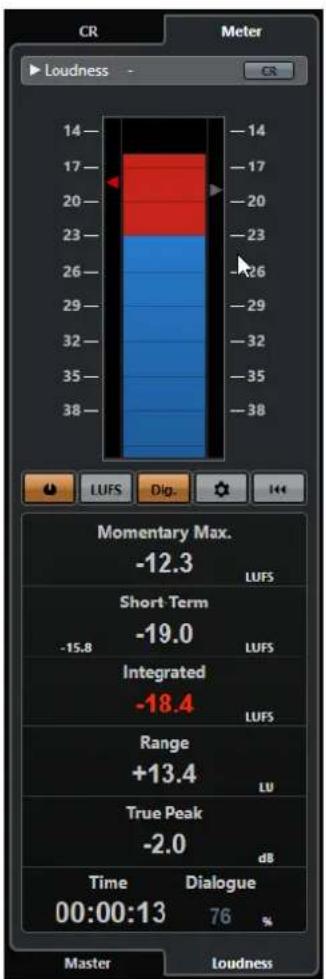 STEINBERG Nuendo 11 - Vumetre de Loudness - 1